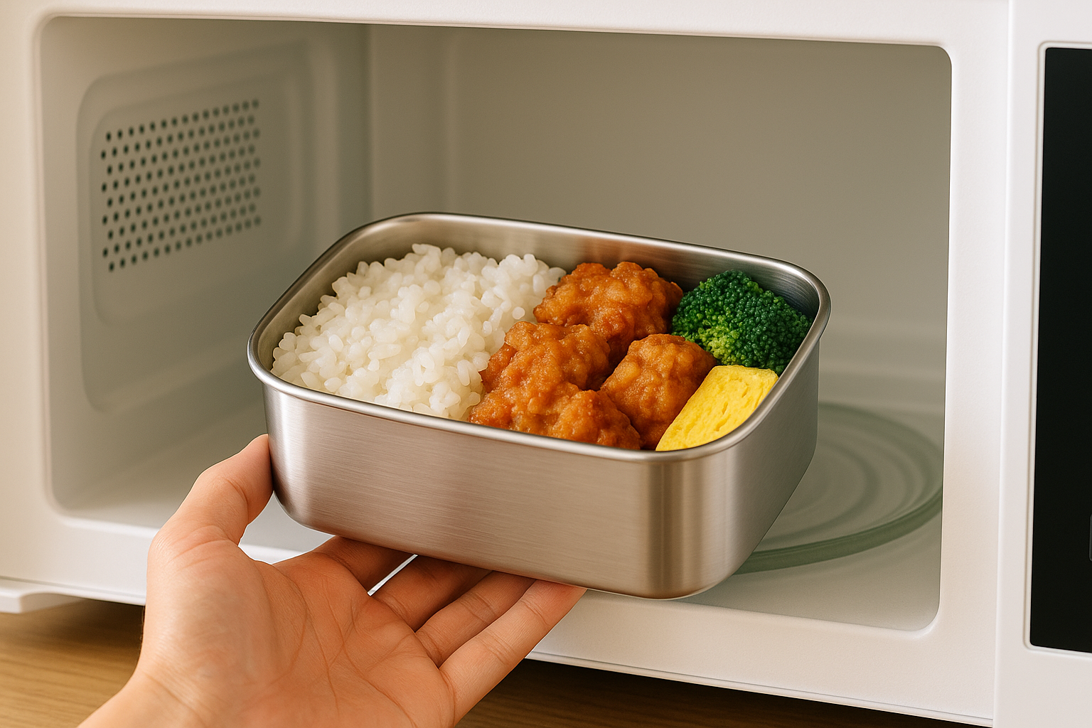 『送料無料』2個セット男性向け ステンレス弁当 電子レンジ でそのまま温め 保存容器にも